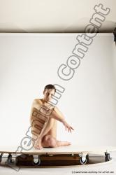 Nude Man White Sitting poses - simple Athletic Short Brown Sitting poses - ALL Multi angles poses Realistic